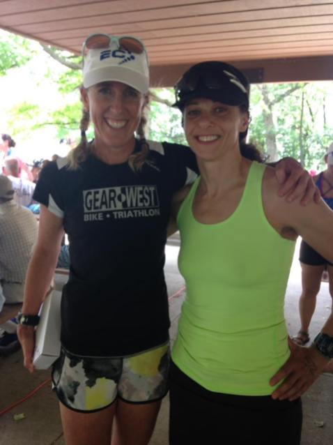 The two-third of the "Rocking 50-year-olds" who raced the Olympic distance: Julia Weisbecker, Christel Kippenhan (photo: Julia Weisbecker)